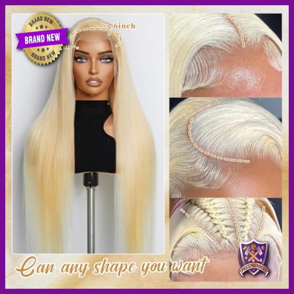 32 Inch Human Hair Wig 13x6 Lace Front Straight Glueless Pre Plucked